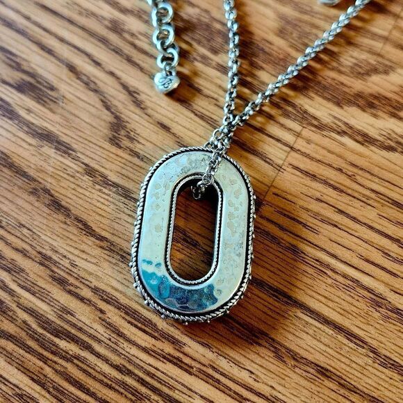 BRIGHTON "Desert Dusk" Gold snd Silver Reversible Pendant Necklace - Picture 2 of 10